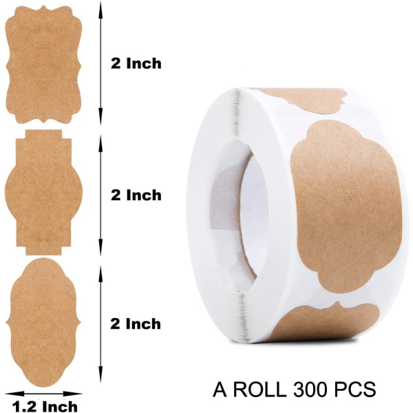 150 stk 1,2\" X 2\" Gavepapir Etiketter Klistremerker, Selvklebende Krukke Etiketter Håndlaget Baking Klistremerke Gavemerker