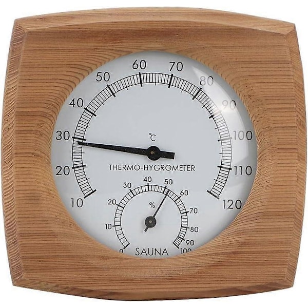 Termometer/hygrometer, indendørs træ 2-i-1 til sauna sauna termo-hygrometer termometer