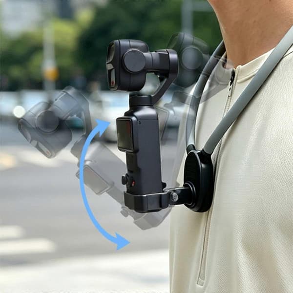 Expandable Enveloping Camera Mount with Neck Strap and Wrist Strap — Non-slip PLA Bracket, Double Cold Shoe
