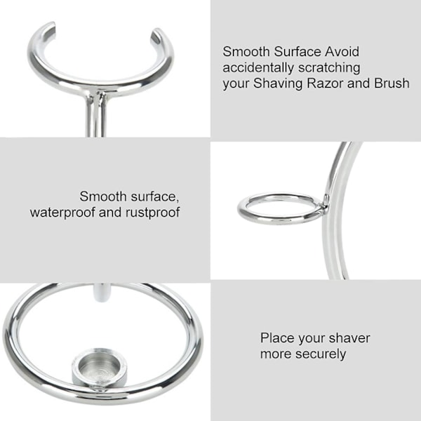 Barbermaskineholder til mænd, barbermaskine, børsteholder, shaver, holder, barbermaskinestativ til barbermaskine og shaver Silver