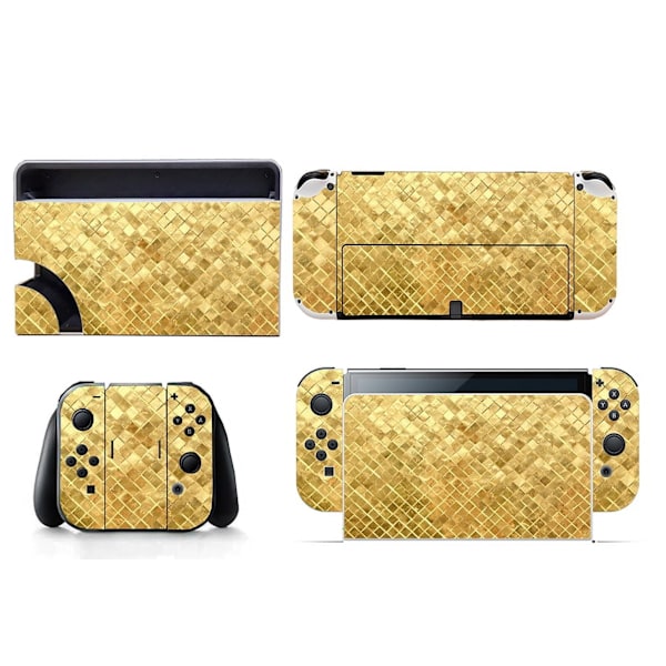 Sopii Switch OLED -tarroille, hieno muotoilu, pölytiivis, naarmuuntumaton ja värikäs tarra (kulta) Style07