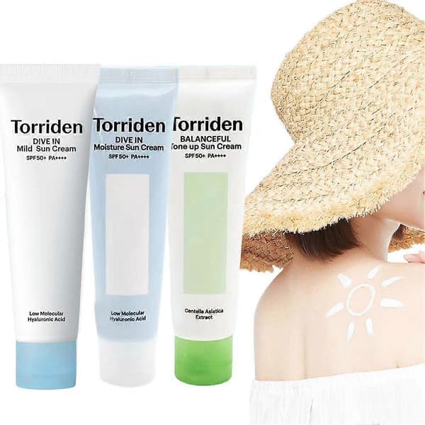torriden Centella Solcreme SPF50+ til følsom hud og aknehud blue