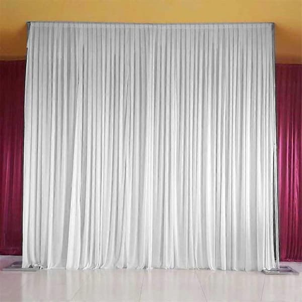 Hvite scenetepper i silke til bryllup og bursdagsfest White 2m x 2m