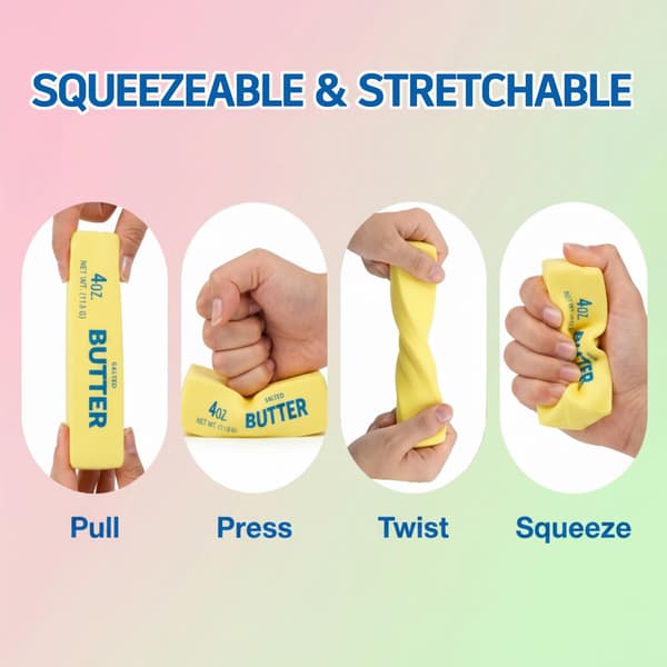 Smør Squishy Leker, Sakte Stigende Dumpling Squishy Klemmeleker Sensorisk Stresslindring, Gaver til Gutter Jenter Voksne Tøyelige Fid