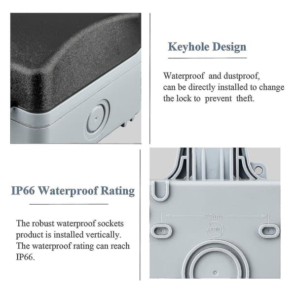 Waterproof Outdoor Switch, Wall Socket, Switch Socket Ip66, Ur-housing Garden and Commercial Applications