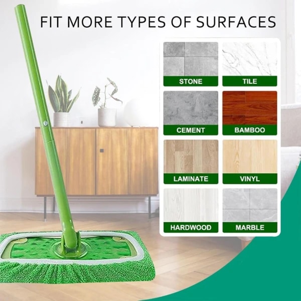 Reservedeler Swiffer Mop Gjenbrukbar Swiffer Sweeper Mop reservedeler, kluter for Swiffer gulvvask, gjenbrukbar deksel 2st