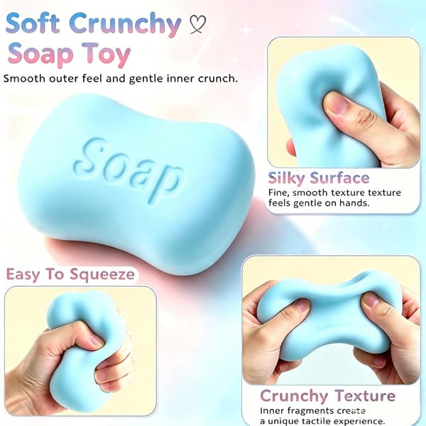 Knaskende såpe-squishy, ASMR Knaskende Squishy, Fidget-leker for voksne, Sensoriske leker