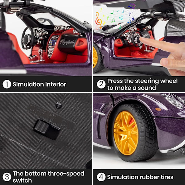 1:24 Simulaatio Pagani Seosauto Malli Ääni ja Valo Veto Takaisin Urheiluauto Die Casting Seoslelu Poika Kokoelma Koriste Lahja