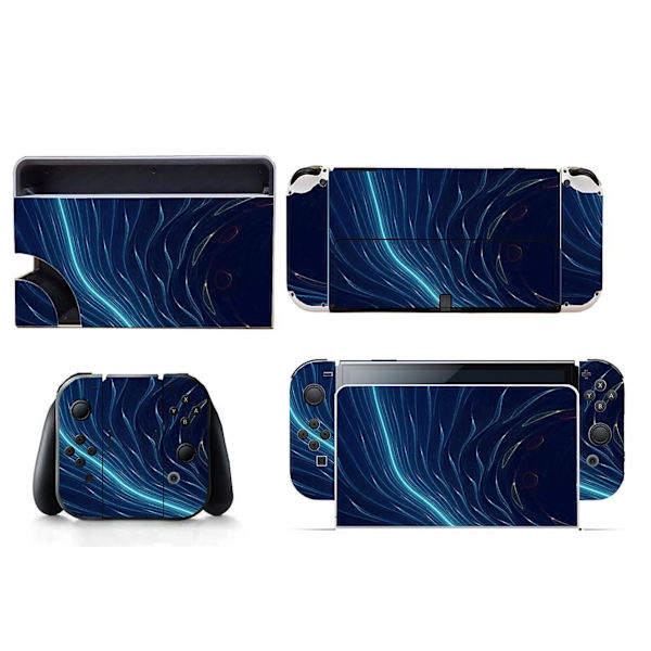 Sopii Switch OLED -tarroille, viiva, pölytiivis, naarmuuntumaton ja värikäs tarra (sininen) Style02