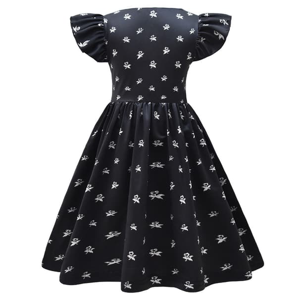 Addams Dress onsdag til piger Halloween rollespilsdragt 120cm