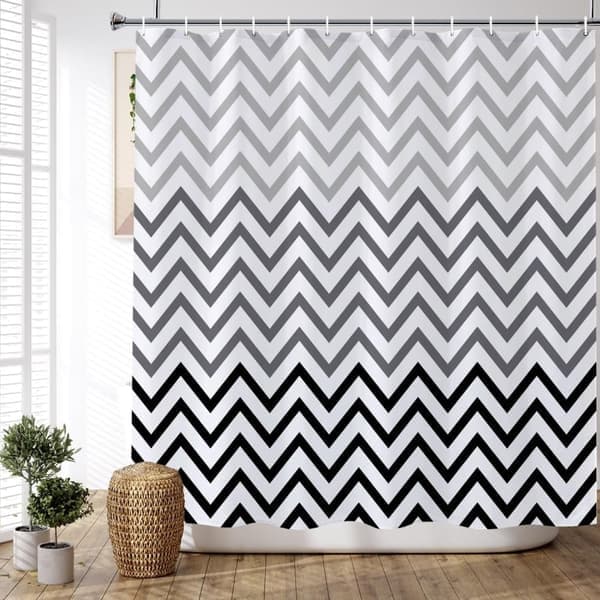 Bølget badeforhæng 180×180CM