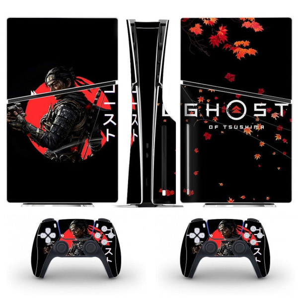 Playstation 5 Slim Ps5 Slim Ghost of Tsushima -tarra ja ohjaintarra-setti, naarmuuntumaton (Disk02) Style02