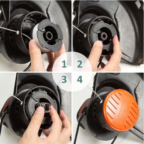 6-pack med 1,65 mm trimmerlina – 10 m per spole – Kompatibel med Black & Decker – Automatiskt matningssystem