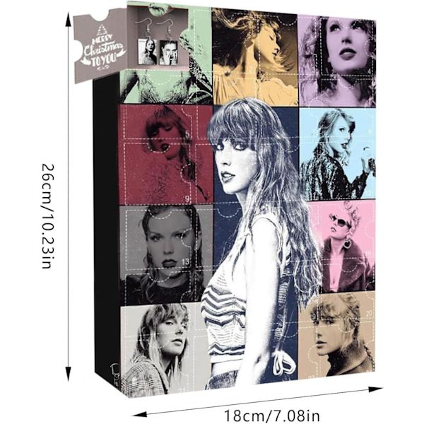 Taylor-Swift Adventskalender 2023 Jul Semester Födelsedag Nedräkningskalender med 24 delar för barn Vuxna Fans, Barn Present (A)