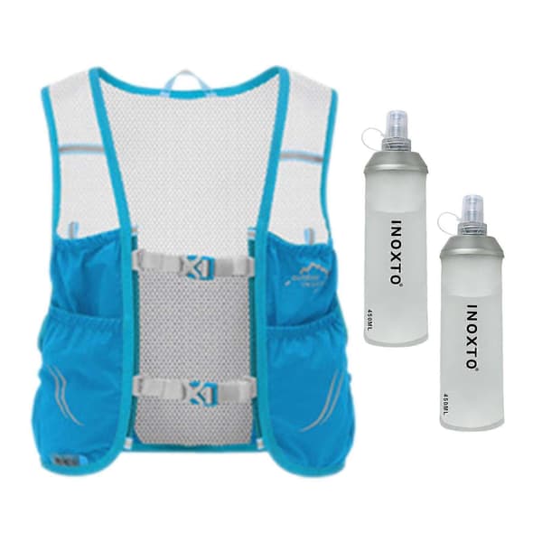 Hydration Rygsæk Løbevest til Kvinder og Mænd til Løb, Jogging, Cykling Blue M
