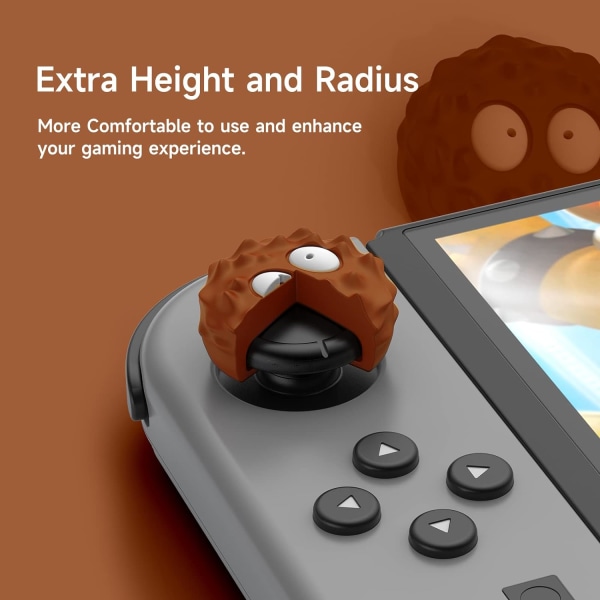 Tommelgrephetter for Nintendo Switch, søte joystick-deksler med 3D-mønsterdeksel Mykt søtt silikon analogt 4 stk sett for Switch/OLED/Lite, alver