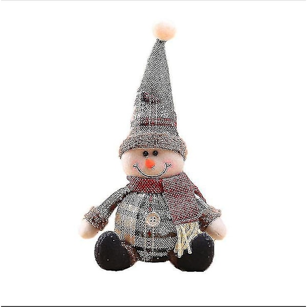 Grå juldekorationer i snögubbeform