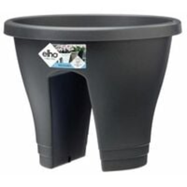 ELHO Balcony planter Corsica Flower Bridge 30 - Antrasiitinharmaa - Ulkokäyttöön parvekkeelle - P 29,6 x L 29,6 x K 24 cm
