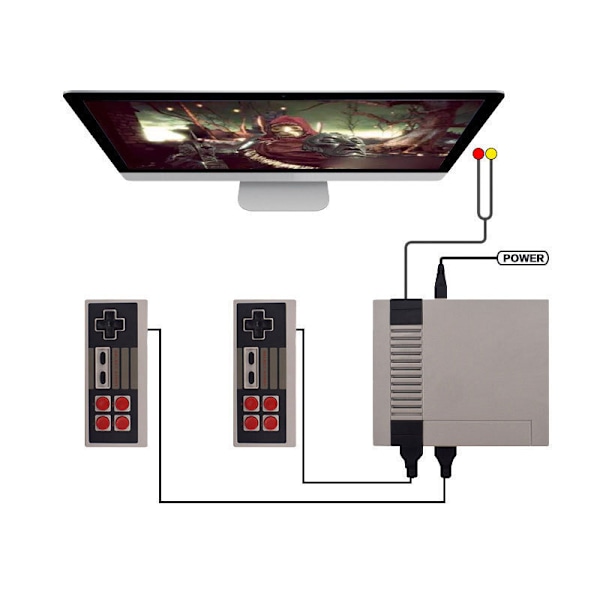 Klassisk Mini Underhållningssystem med 620 Videospel, AV och HDMI HD-utgång, Plug and Play 4 buttons