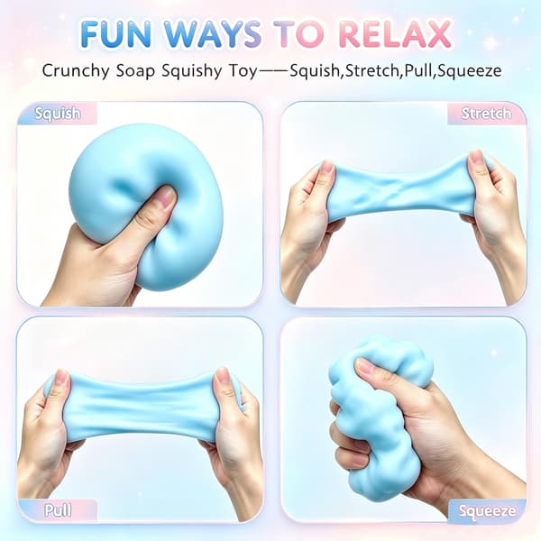 Knaskende såpe-squishy, ASMR Knaskende Squishy, Fidget-leker for voksne, Sensoriske leker