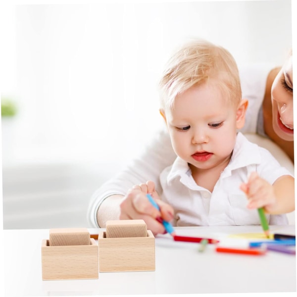 1 sett kubeboks matchende former blokker Barn pedagogiske leker for barn Finmotorikk Telling Stapler Form stropping kit puslespill barn Trespill