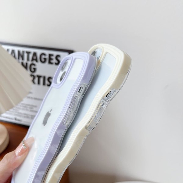 Sød krøllet bølge ramme form stødsikker blød kompatibel med iPhone etui (iPhone 13)