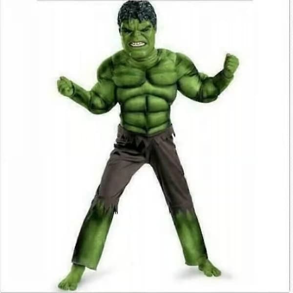 Marvel Avengers Hulk-kostume til børn, 3-8 år, drengekostume med maske og muskler-FF