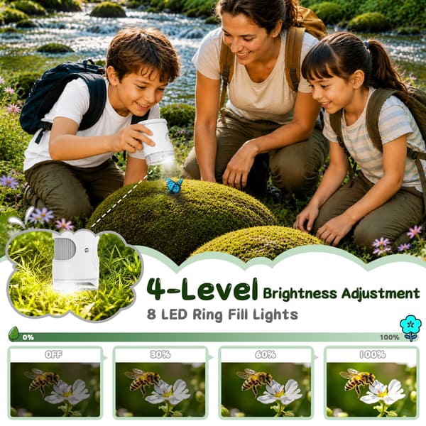 SEEKID Microscope for Kids 200-1000X, STEM Toy Science Kit for Kids (White)