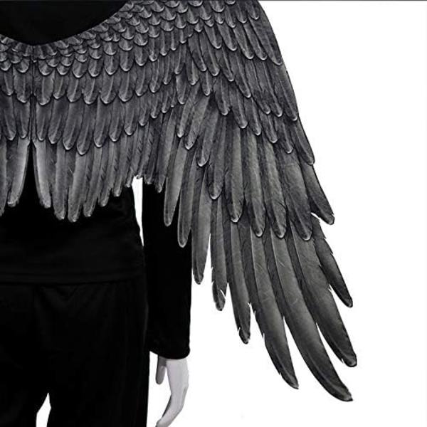 1 pakke med 3D engelvinger kostume med elastiske stropper Halloween fest Mardi Gras Cosplay tilbehør (farve: sort)