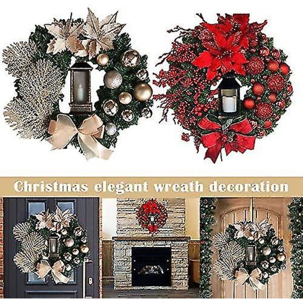 Julkrans Konstgjorda Blommor Champagne 25cm Julkransar Julkrans För Inomhus Utomhus Juldekoration För Dörr Vägg Fönster