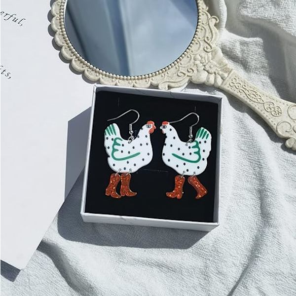 Roliga söta Kawaii akryl stora tupp kyckling panda katt kanin får drop dangle örhängen för kvinnor flickor