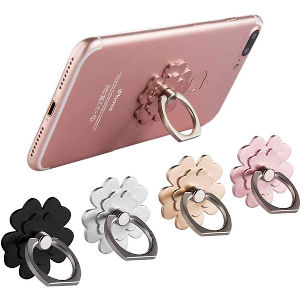 Finger Ring Holder 360 Rotation Telefonholder Ring Grip Kompatibel med Apple iPhone Xs Max XR X 8 7 Plus 5 5s Samsung S8 S7 4-Pack
