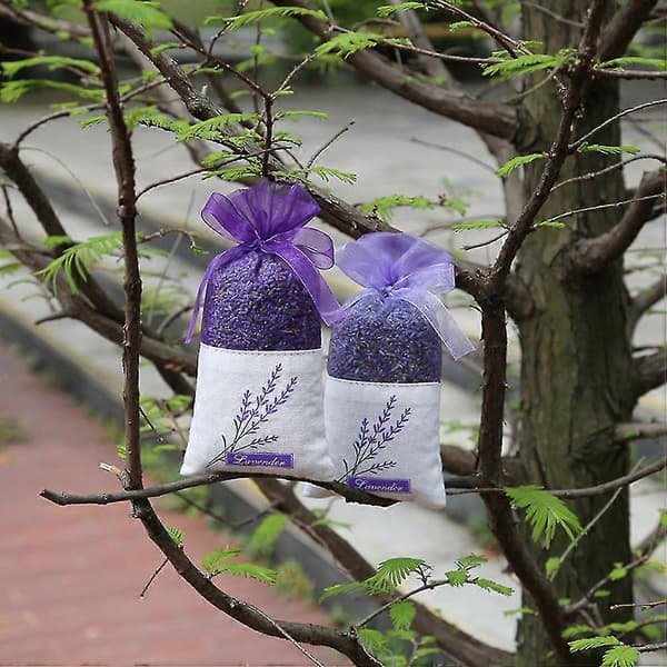 50 stk. tomme lavendelposer Blomsterprint Duftpose Brevpose til afslappende søvn Dark purple 25pcs