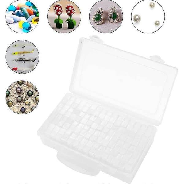 42/84 gitter gennemsigtig boks DIY håndlavet perle diamant maleri opbevaringsboks glas risperleboks neglekunst tilbehørsboks