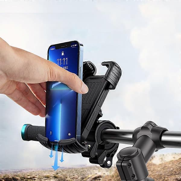 Secure Bicycle Phone Holder with Patented Handlebar Mount