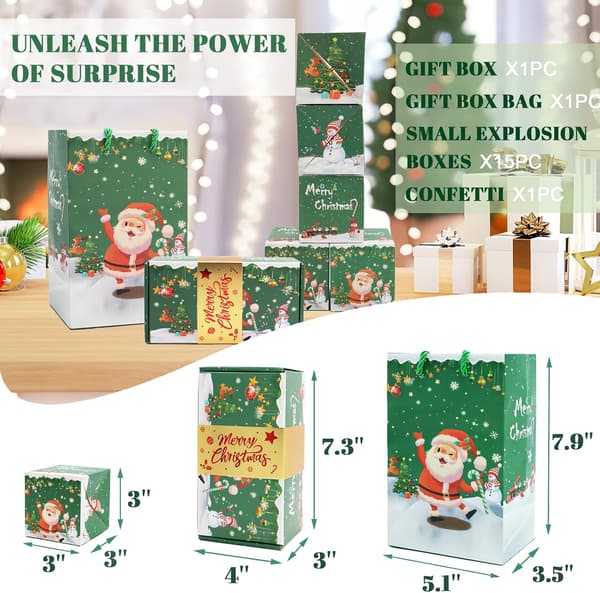 Surprise Gift Box Explosion för pengar Unik vikbar studsande röd kuvertpresentförpackning med konfetti Kontantexplosion Lyx för f