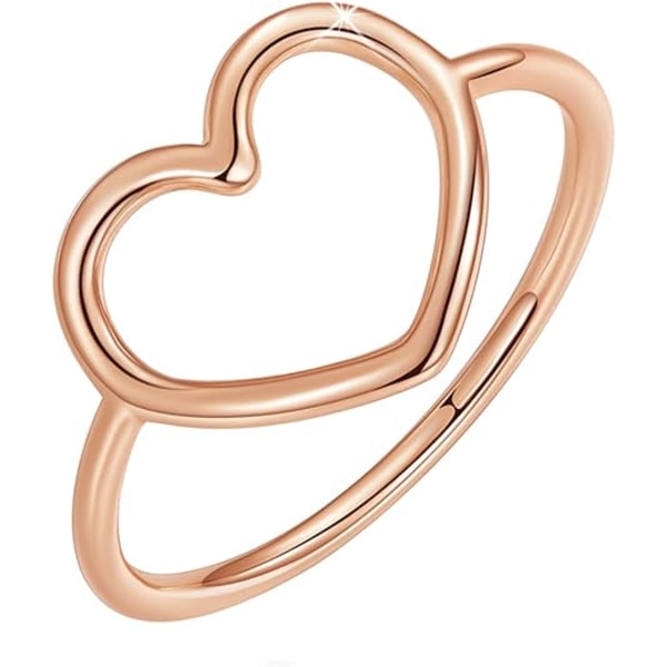 Sterling Silver 925 Simple Minimalist Heart Finger Rings for Women Bröllopsförlovningsdeklaration Smycken