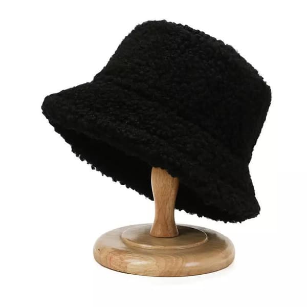 Varm fiskerhat uld plys hue hat unisex teddymateriale Lyserød