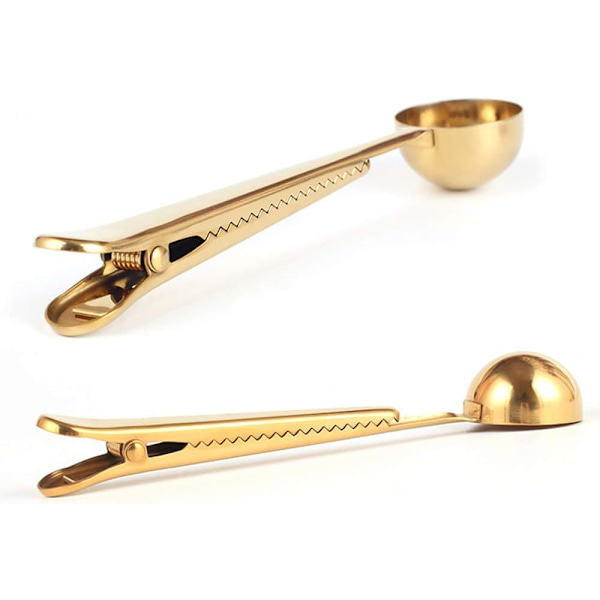 2 stk. kaffeske klips, rustfrit stål måleske, kaffeske, rustfrit stål kaffemåleske