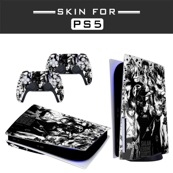 Adhesive Skin - Kompatibel för PS5 - Cover för att anpassa konsolen - Avtagbar vinylfilm - Matt satin HD-kvalitet (Disk, Anime Riot)