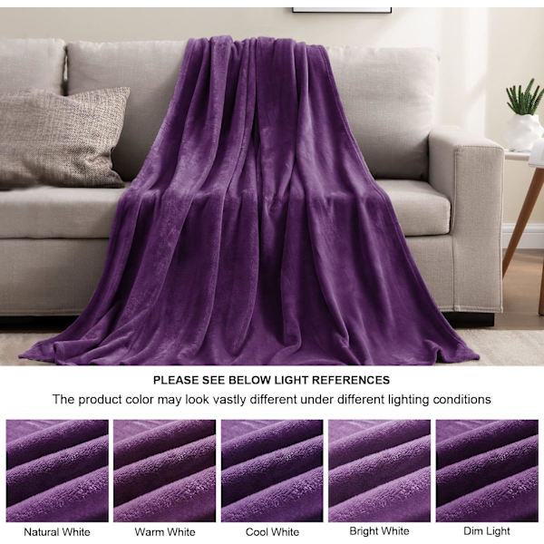 Fleece tæppe sort tæpper til sofa og seng, plys hyggeligt fuzzy tæppe 50\" x 60\", super blødt og varmt tæppe til efterår og vinter