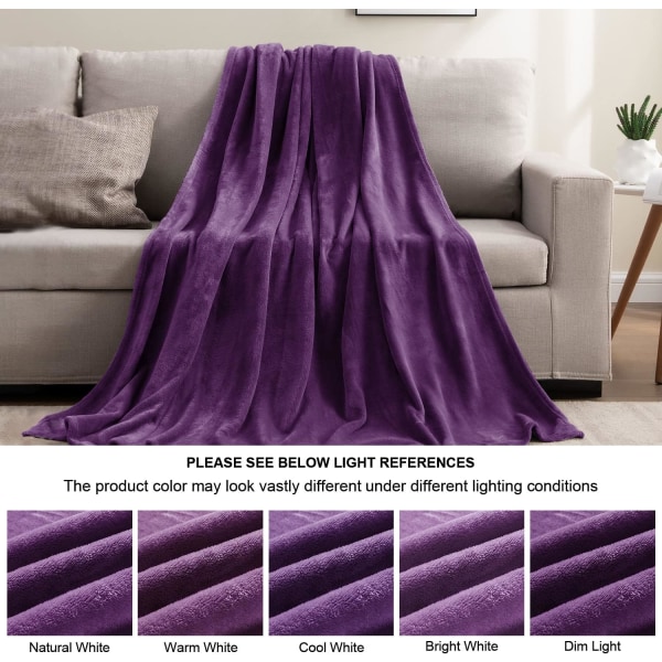 Fleecefilt Svart Överkast Filtar för Soffa & Säng, Plysch Mysig Fuzzy Filt 50\" x 60\", Super Mjuk & Varm Filten för Höst och Vinter