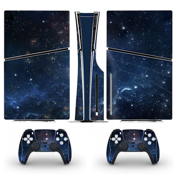 Playstation 5 Slim Ps5 Slim stjärnhimmel Skin Decal och Controller Stickers Set, Reptålig (Disk) Style01