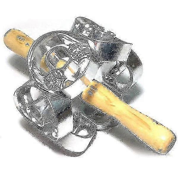 Metallroterende smultringkutterform for baking, deigverktøy i rustfritt stål for hjemmelagde smultringer