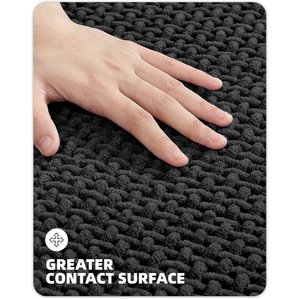Chenille badrumsmattor - halkfria, absorberande, snabbtorkande, tunna, maskintvättbara - 16\"x24\" små badrumsmattor för badrumsgolv