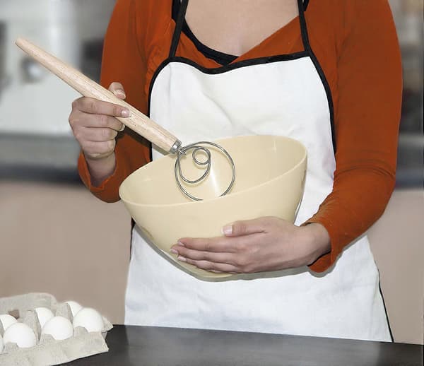 Deigvisp Brødmikser 2-pakning Premium rustfritt stål med deigskrape for brød, bakverk eller pizzadeig - Perfekt baking