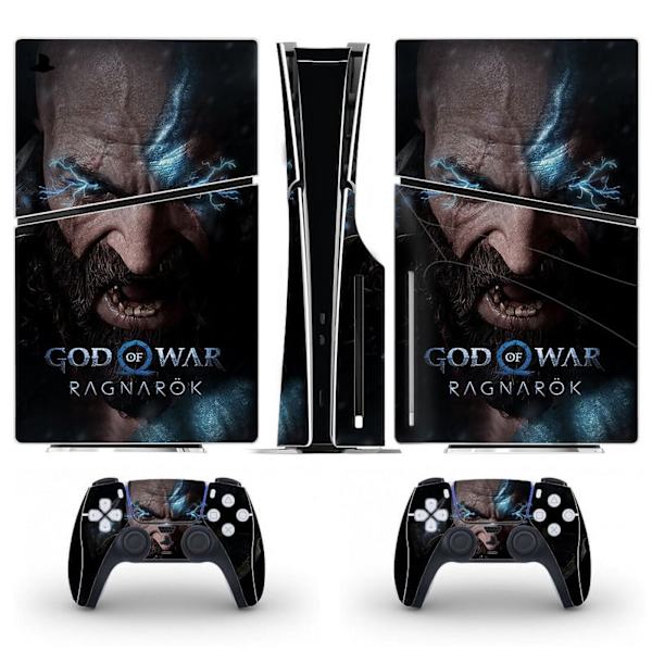 Playstation 5 Slim Ps5 Slim God War Skin Decal Og Controller Klistremerker Sett, Riperesistent (Disk) Style09