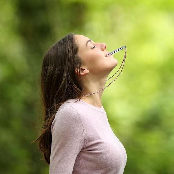 Halskæde til rygestop, Åndedragshalskæde mod angst, Yoga Mindful Meditation Stress Relief Breathlace, Åndedragshalskæde i rustfrit stål Colorful