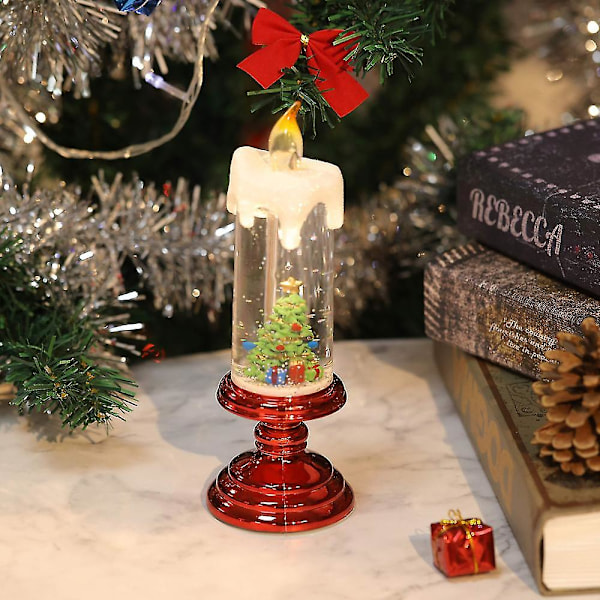 Julelysestake LED Lys Flammefritt Flimrende Julebord Pultdekorasjon