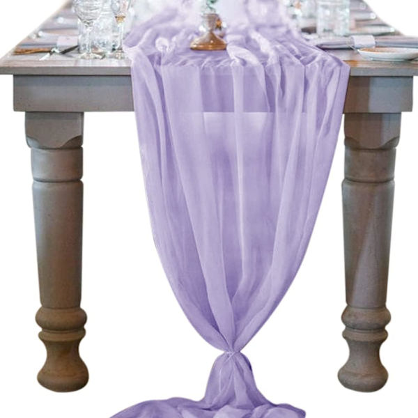 10ft Terrakotta Chiffon Bordsløper 29x120 Tommer Brylløpsløper Tynn Thanksgiving Jul Brudedusj Dekorasjoner